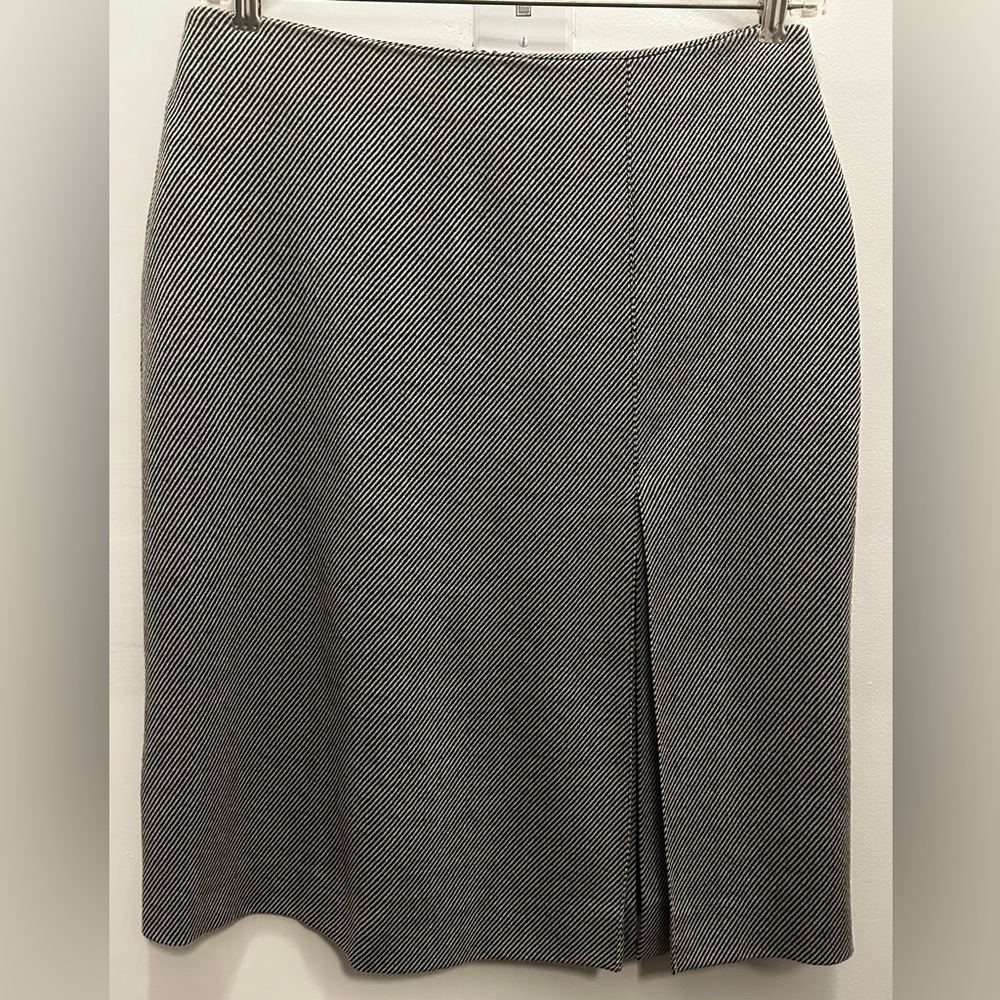 Vintage PHILIPPE ADEC 100% Wool Mid Pencil Skirt w/Pleated Front Slit -SZ US12